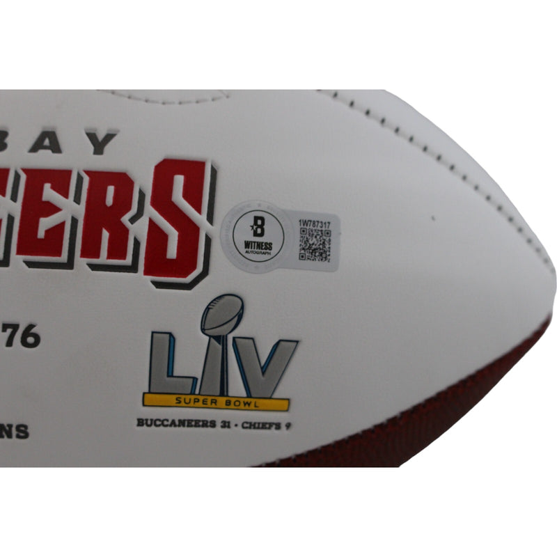 Warren Sapp Tampa Bay Buccaneers Signed Logo Football (BAS COA)