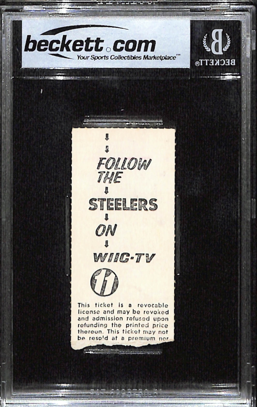 Jack Lambert Signed Pittsburgh Steelers 11/16/75 Ticket Stub (Beckett Slab)