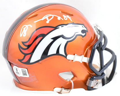 Shannon Sharpe Signed Denver Broncos Flash Speed Mini Helmet