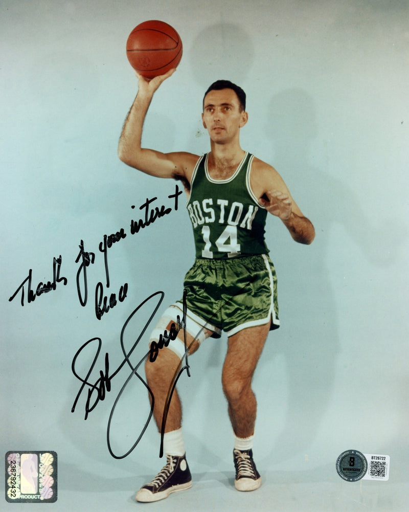Bob Cousy Autographed Boston Celtics 8x10 Photo with Inscription