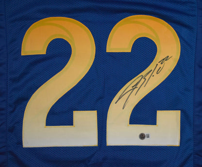 Blake Corum Autographed Custom Blue Football Jersey