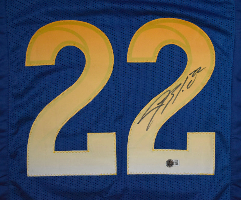 Blake Corum Autographed Custom Blue Football Jersey