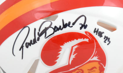 Ronde Barber Signed Tampa Bay Buccaneers 1976-1996 Throwback Mini Helmet