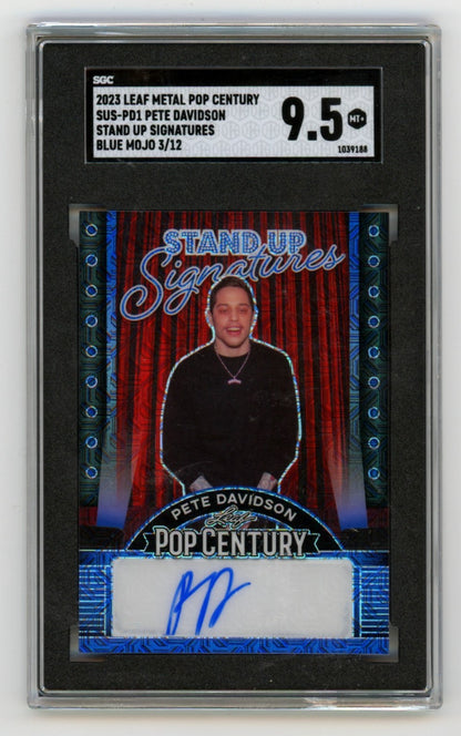 Pete Davidson Signed 2023 Leaf Pop Century Blue Mojo Card SGC 9.5 /12