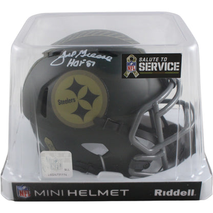 Joe Greene Signed Pittsburgh Steelers 2025 Salute to Service Mini Helmet HOF