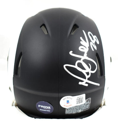 Marshall Faulk Signed St. Louis Rams Flat Black Speed Mini Helmet