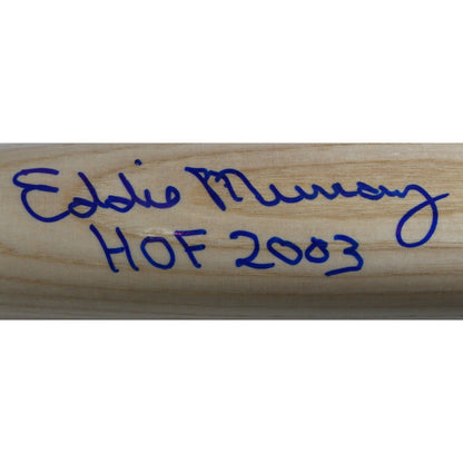 Eddie Murray Autographed Baltimore Orioles Blonde Baseball Bat (HOF Inscription)