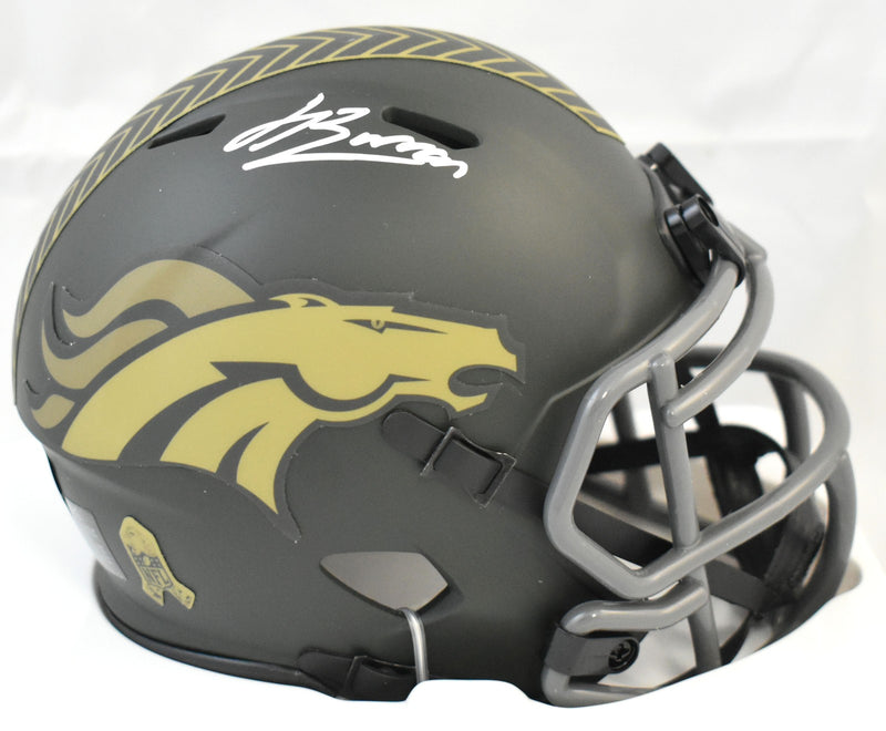 Jahdae Barron Signed Denver Broncos 2025 Salute to Service Mini Helmet