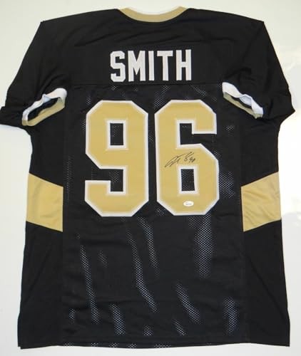 Justin Smith Autographed Black Custom Football Jersey