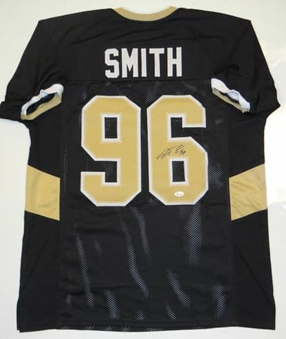 Justin Smith Autographed Black Custom Football Jersey