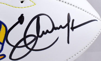 Eric Dickerson & Marshall Faulk Signed Rams Logo Football (Black)