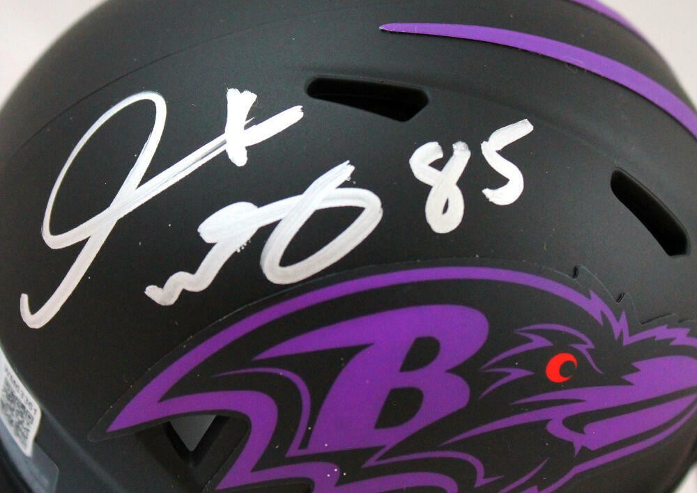 Derrick Mason Signed Baltimore Ravens Eclipse Speed Mini Helmet
