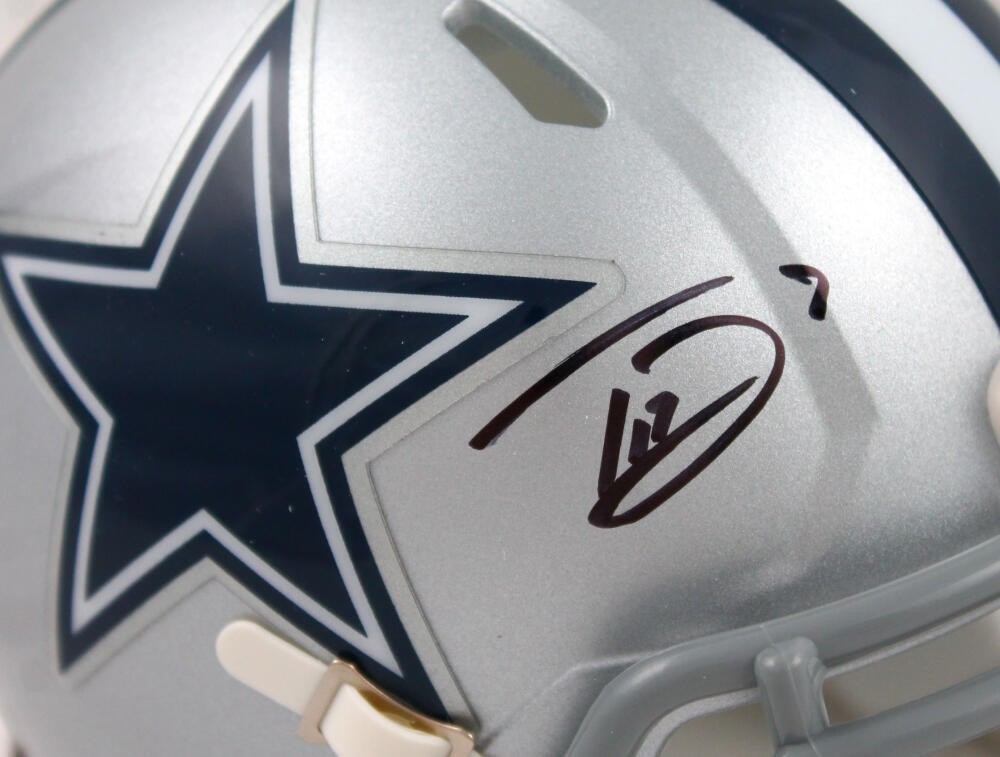 Trevon Diggs Autographed Dallas Cowboys Speed Mini Helmet - Black