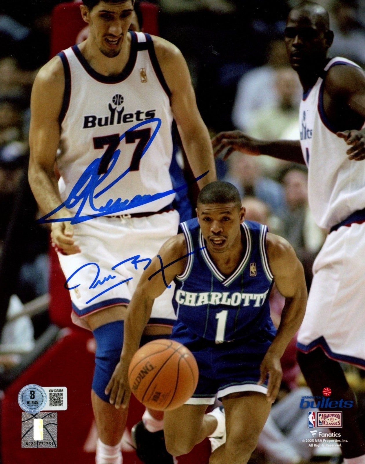 Muggsy Bogues & Gheorghe Muresan Signed Hornets/Bullets 8x10 Photo