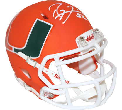 Ray Lewis Autographed Miami Hurricanes AMP Mini Helmet