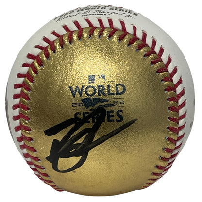 Trey Mancini Signed 2022 World Series Gold Limited Edition Baseball BAS