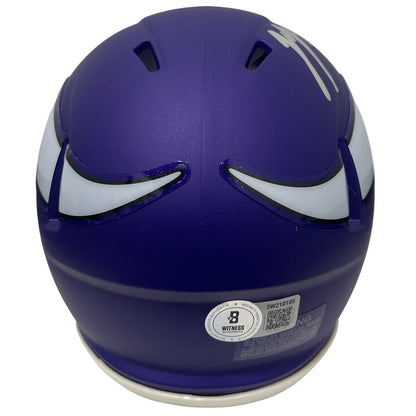 J.J. McCarthy Signed Minnesota Vikings Speed Mini Helmet (Beckett COA)