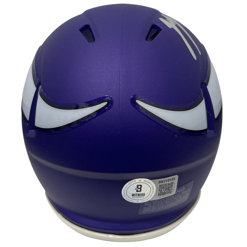 J.J. McCarthy Signed Minnesota Vikings Speed Mini Helmet (Beckett COA)