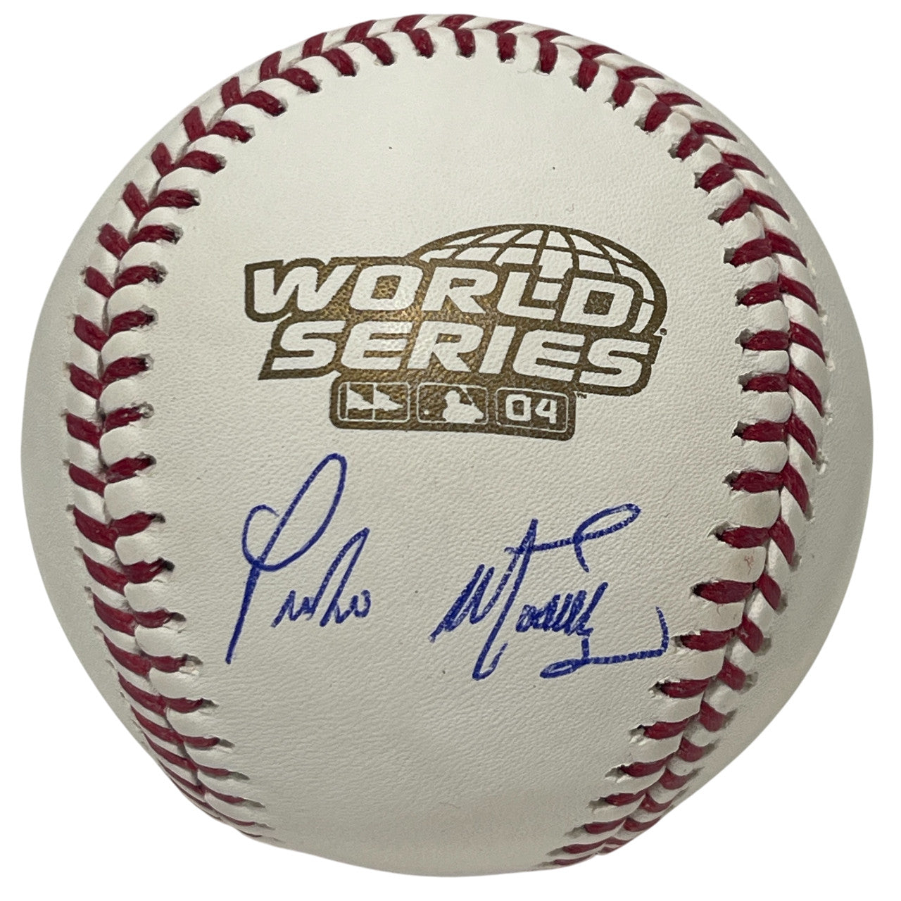 Pedro Martinez Signed 2004 World Series Logo Baseball (BAS COA)
