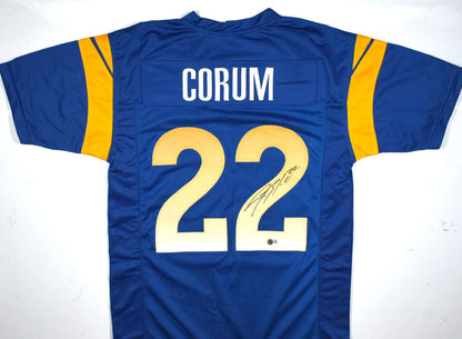 Blake Corum Autographed Custom Blue Football Jersey