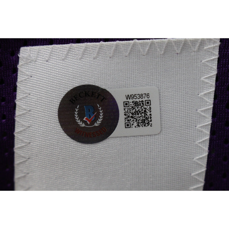 Dylan Edwards Autographed College Style Purple Jersey (Beckett BAS)