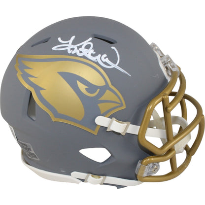 Kurt Warner Signed Arizona Cardinals Slate Alternate Mini Helmet (BAS)