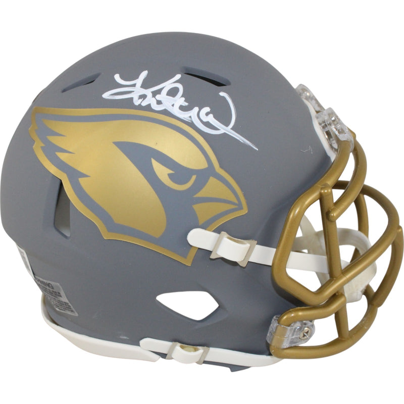 Kurt Warner Signed Arizona Cardinals Slate Alternate Mini Helmet (BAS)