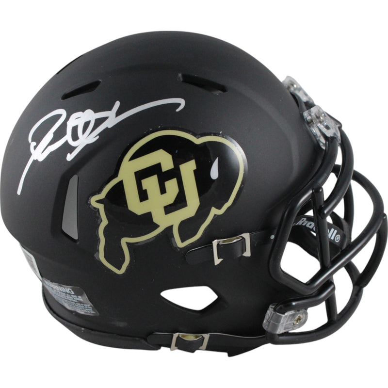 Deion Sanders Signed Colorado Buffaloes Black Speed Mini Helmet Beckett
