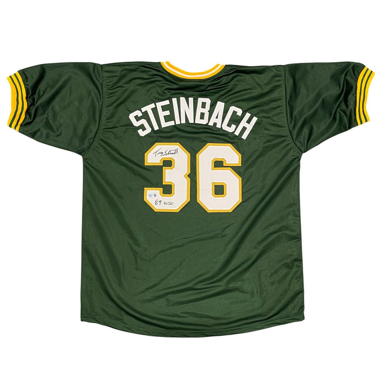 Terry Steinbach Signed Oakland Athletics Custom Jersey "89 WSC" Beckett