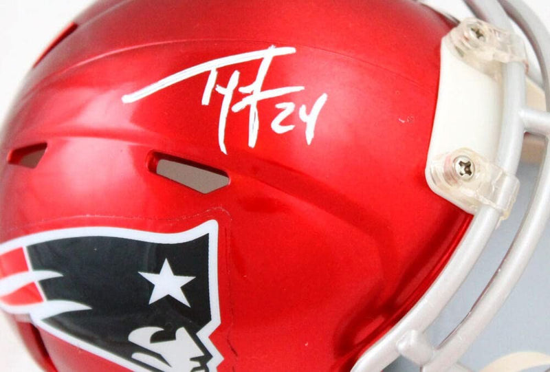 Ty Law Autographed New England Patriots Flash Speed Mini Helmet