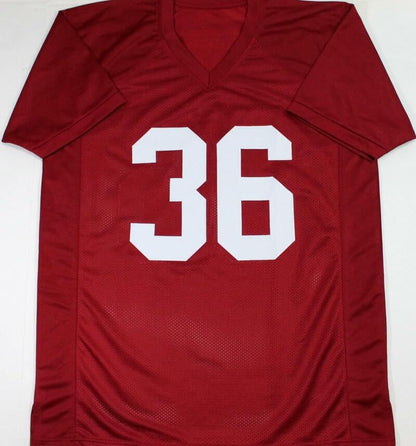 Steve Owens Signed Maroon Custom College Style Jersey with Heisman Inscription
