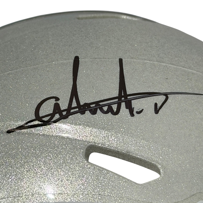 Andres Borregales Signed New England Patriots Speed Mini Helmet JSA