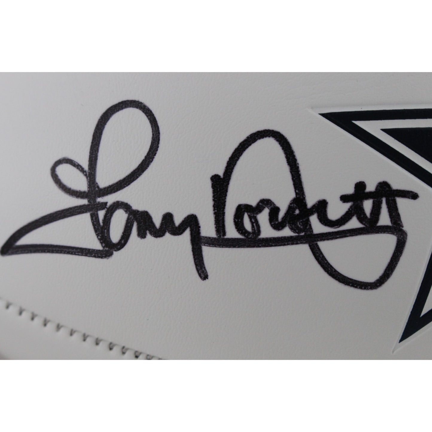 Emmitt Smith & Tony Dorsett Signed Dallas Cowboys Logo Football