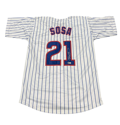 Sammy Sosa Chicago Cubs Autographed Custom Jersey (Beckett COA)