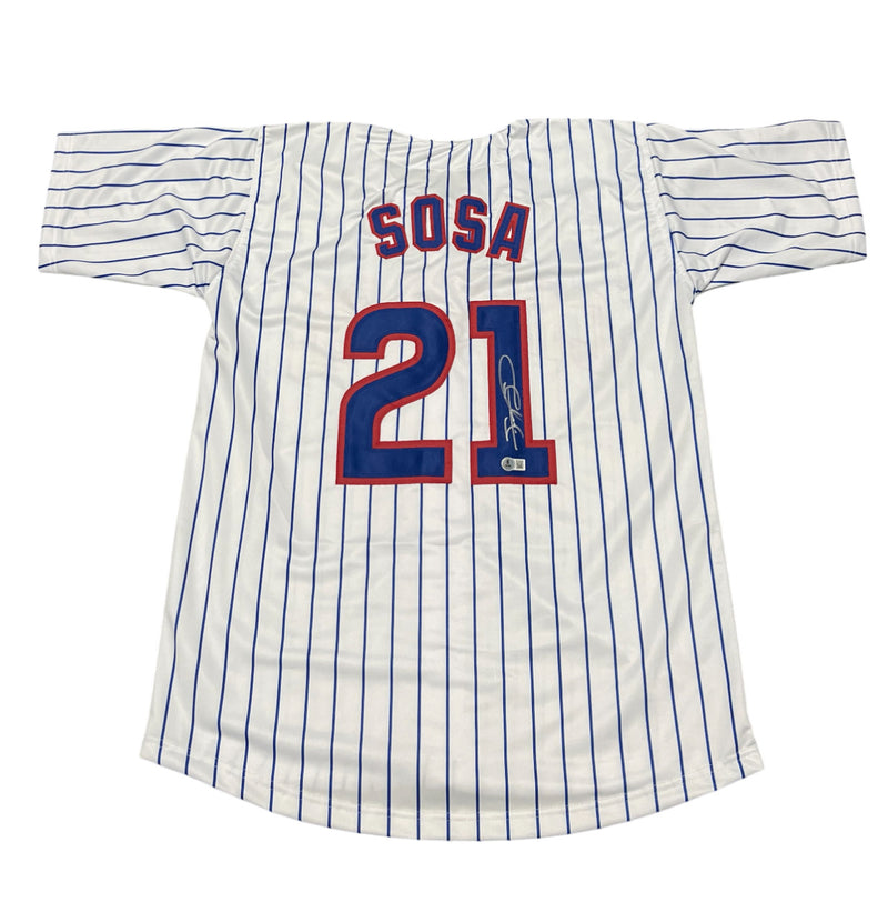 Sammy Sosa Chicago Cubs Autographed Custom Jersey (Beckett COA)