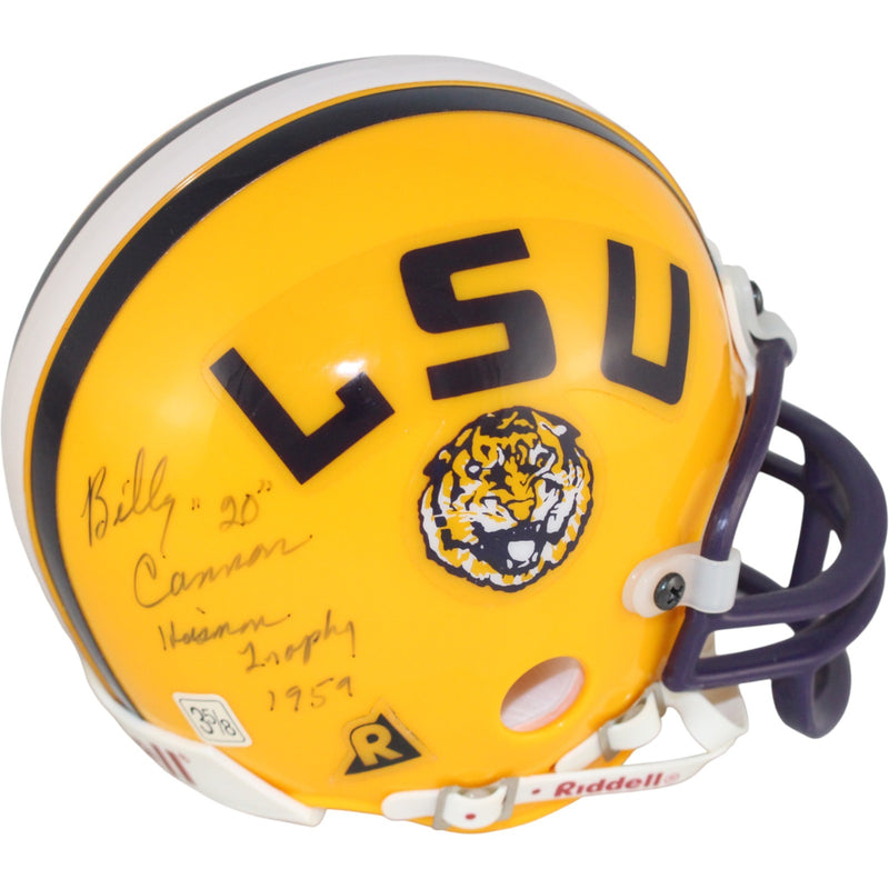 Billy Cannon Autographed LSU Tigers VSR4 Mini Helmet (Heisman 59)