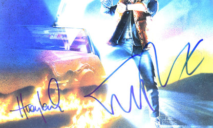 Huey Lewis & Michael J. Fox Signed Back to the Future Blue Vinyl