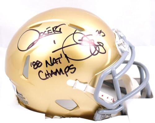 Rocket Ismail Signed Notre Dame Mini Helmet (88 Natl Champs Inscription)