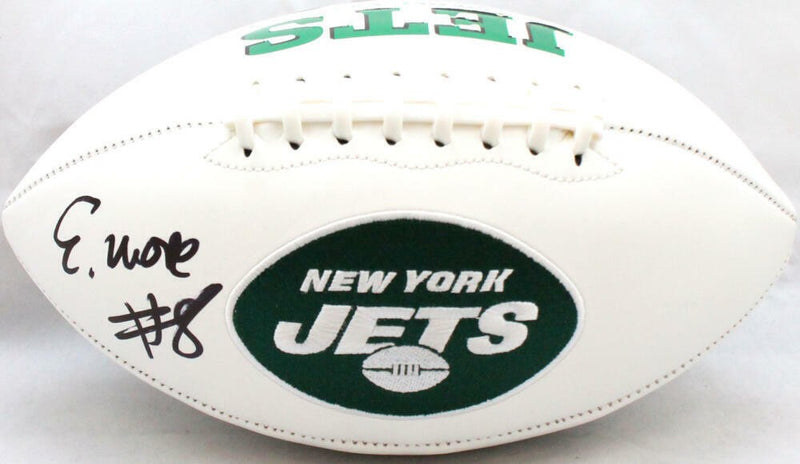 Elijah Moore Autographed New York Jets Black Logo Football