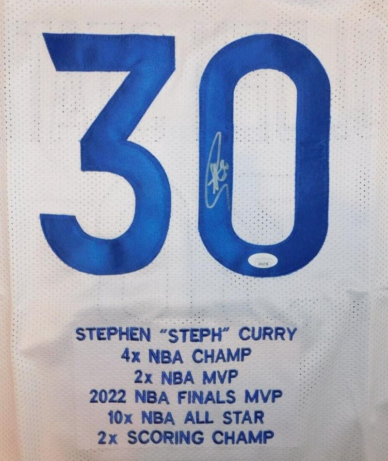 Steph Curry Signed Golden State Warriors Custom Stat Jersey (JSA COA)