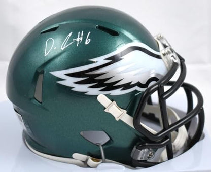 DeVonta Smith Signed Philadelphia Eagles White Speed Mini Helmet