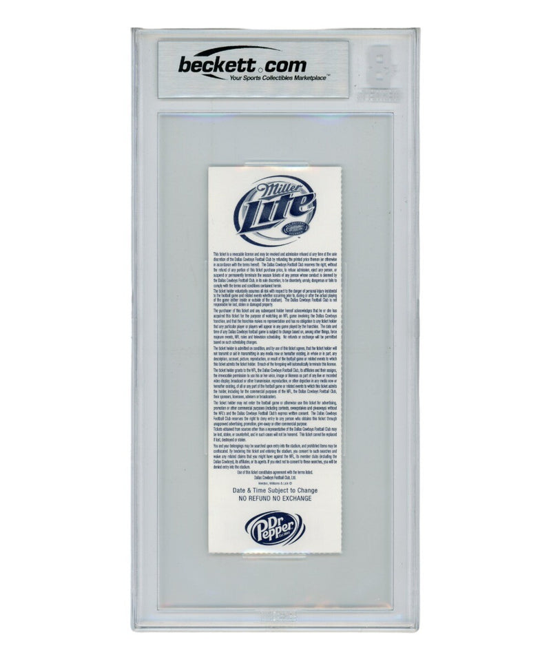 Adrian Peterson Signed Minnesota Vikings Ticket Stub "ROY" Beckett