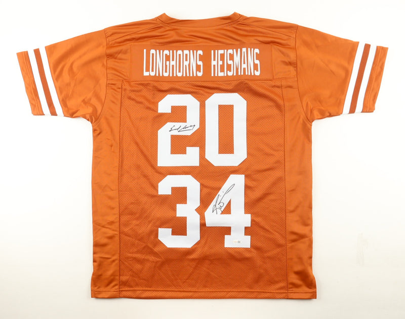 Ricky Williams & Earl Campbell Dual Signed Texas Longhorns Orange Jersey