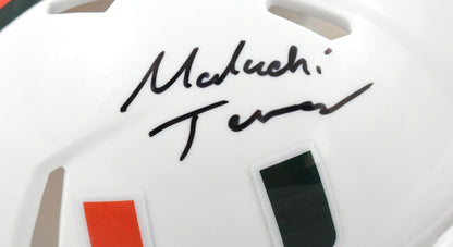 Malachi Toney Signed Miami Hurricanes Mini Helmet