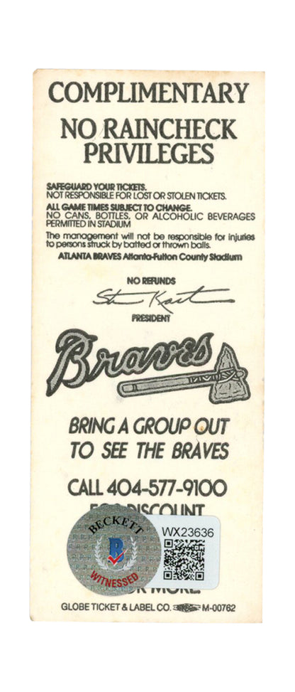 Deion Sanders Signed Atlanta Braves 7/16/1991 vs Cubs Ticket Stub BAS