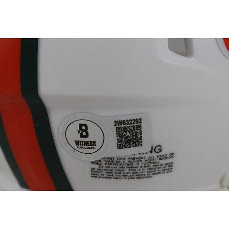 Warren Sapp Signed Miami Hurricanes Mini Helmet (The U Inscription) BAS