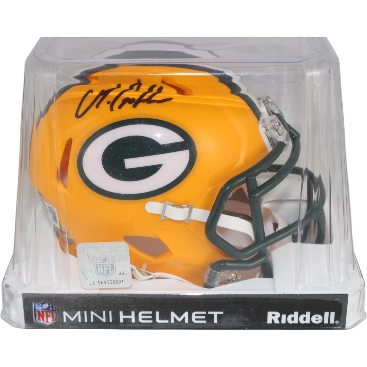 Matthew Golden Green Bay Packers Autographed Mini Helmet Beckett COA
