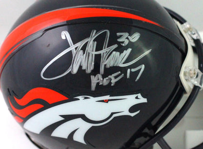 Terrell Davis Signed Denver Broncos Mini Helmet with HOF Inscription