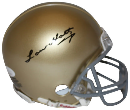 Lou Holtz Notre Dame Fighting Irish Signed VSR4 Mini Helmet