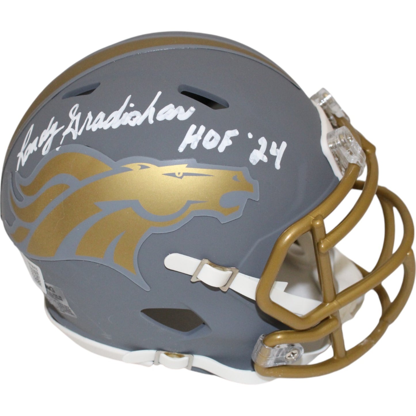 Randy Gradishar Denver Broncos Autographed Slate Mini Helmet (HOF 24)